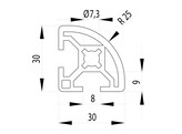 BSB Profiel 30x30 R nut 8
