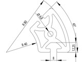 ISB Profiel R40/R80 45  nut 8
