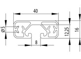 ISB Profiel 40x16 extra licht nut 8