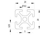 ISB Profiel 20x20 nut 5