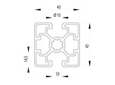 BSB Profil 45x45 2N180 leicht Nut 10