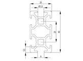 BSB Profil 20x40 Nut 6