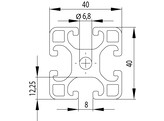 ISB black profile 40x40 light nut 8