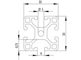 ISB Profiel 30x30 licht nut 6