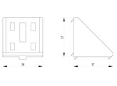 BSB bracket 60x60 Nut 10 die cast alu look. ESD