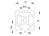 ISB Profile 20x20 2n90 rainure 5