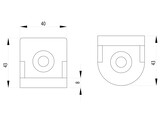 BSB R-bracket 40x43x43 Nut 10 with Fastening kit ESD