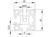 ISB Profile 40x40 1n 1 cote ferme legere rainure 8
