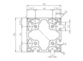 ISB Profil 80x80L 4N90 nut 8