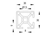 BSB Profil 30x30 2N90 Nut 8