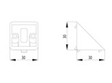 ISB bracket 30x60 Nut 6 die cast alu look