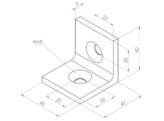ISB Steel bracket 40x40x40 Nut 8 t 5mm  2xAm8 black