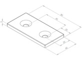 ISB Plaque de connexion rainure 8 40x80 t 4mm  2x AM8