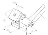 ISB Joint Nut 5 20x20  with clamping lever and Fastening kit