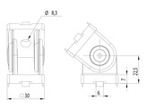 ISB Joint Nut 6 30x30  with clamping lever and Fastening kit