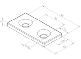 ISB Verbindingsplaat Nut 5 20x40  zwart gecoat