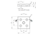 ISB Transport- en voetplaat ZN 80x80 Nut 8 M16  zwart gecoat
