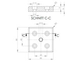 ISB Transport- en voetplaat ZN 80x80 Nut 8 M12  zwart gecoat