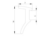 ISB Afdichtingsprofiel S 4-6mm Nut 8  S 6-8mm Nut 10 L1000mm  zwart