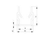 ISB Cover-and Closure profile Nut 8 black  S 4-6 mm  L 2000mm