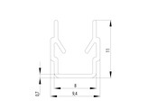 ISB Cover-and Closure profile Nut 8 transparent  S 4-6 mm  L 2000mm
