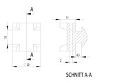 ISB Bloc serre-cable transversal rainure 8