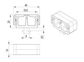 ISB Cable carrier PA Nut 8 with divider and hammer