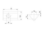 ISB Slot nut 8 M6 with stay  swivelling with ball