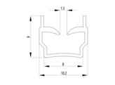 BSB Closure profile Nut 8 S 2-6mm  black L 2000mm