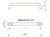 UNI Poignee systeme longueur X  200-500mm PA