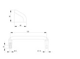 UNI Handgriff Al 120 gebogen  schwarz