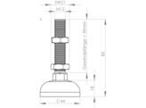 UNI Pied reglable O44 M12x85  ESD