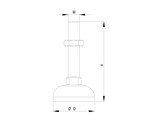 UNI adjustable foot O58 M12x85  ESD