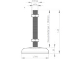 UNI adjustable foot O90 M16x145  ESD