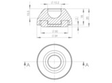 UNI Plaque pour pied articule PA O40 pour Tige filetee avec bille O15 antiderap