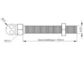 UNI threaded rod with ball O15 M10x70  ESD
