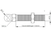 UNI threaded rod with ball O15 M12x55  ESD