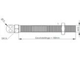 UNI threaded rod with ball O15 M12x100  ESD