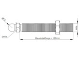 UNI threaded rod with ball O15 M16x115  ESD