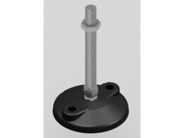 UNI adjustable foot set O80 PA with threaded rod M12x100  incl anti-slip