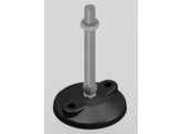 UNI adjustable foot set O80 PA with threaded rod M12x100  incl anti-slip