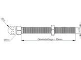 UNI threaded rod with ball O15 M10x90  ESD