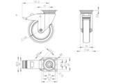 UNI Caster O125 with mounting plate and brake