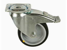 UNI Caster O125 with mounting plate and brake  ESD