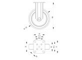 UNI Vast wiel O125 met montageplaat