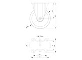UNI Fixed wheel  O160 with mounting plate till 400kg