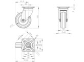 UNI Caster O75 with mounting plate  ESD