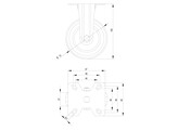 UNI Roulette fixe O75 avec plaque a visser  ESD