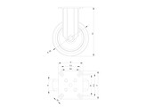 UNI Fixed wheel O100 with mounting plate  ESD