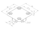 UNI Cover cap Cable duct profile 40x40